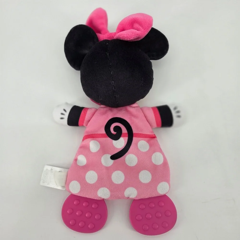 Disney Baby Minnie Mouse Plush Teether Activity Toy Pink Polka Dot Crinkle 2021